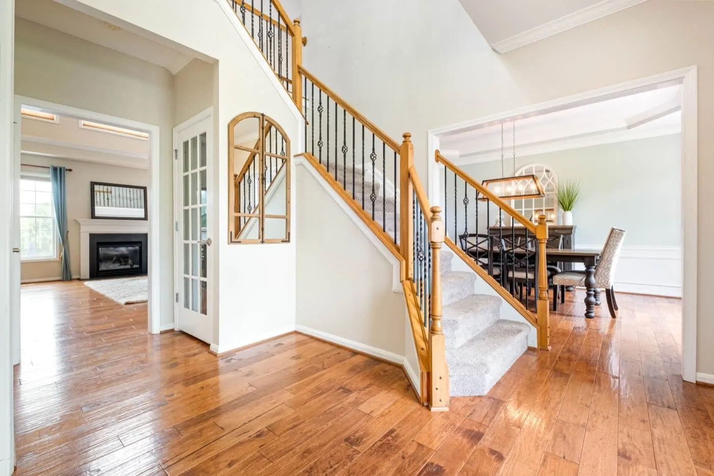 A bright, uncluttered entryway prepared for a home sale